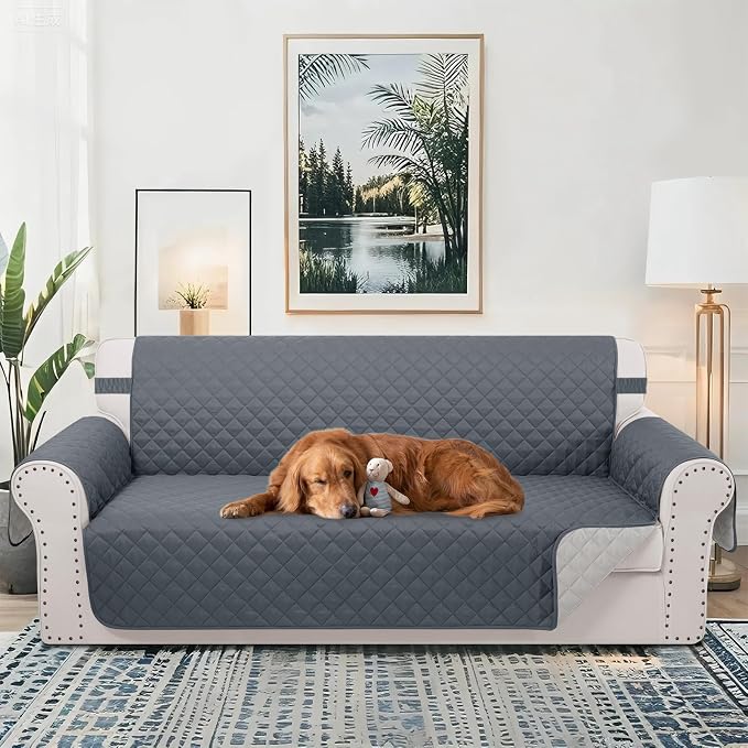 Reversible 4 Seater Sofa Cover 91" Large, Dark Blue | Couch Cover Furniture - Image 2