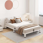 ROIL 4 Inch White Twin Bed Frame - Image 3