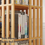 YOWOS Rotating Bookshelf Tower, 360° Display Spinning Bookcase, Bamboo - Image 7