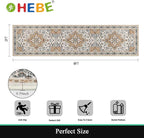 HEBE Hallway Runner Rug 2'x8', Washable Non Slip Kitchen Rug Runner | Soft Boho - Image 2