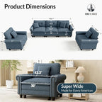 HERA'S HOUSE 3 Pieces Modular Sectional Sofa Sets, Oversized Couch Set - Image 9