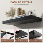 Dreamland 40 Inch Black Floating Shelves - Image 5