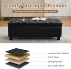 WUTUTUEE 50" Faux Leather Storage Ottoman Bench, End of Bed Upholstered - Image 5
