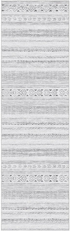 cotiled Hallway 2.6x8 Runner Rugs Washable Boho Rug Dark Grey | Stain Resistan - Image 8