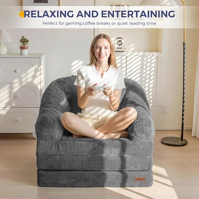 MAXYOYO Folding Sofa Bed with Backrest, Boneless Fold Out Couch Bed with Handle - Image 8