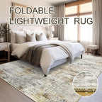 Soalmost 10x14 Area Rugs for Living Room Washable Rug Non-Slip Gray/Rust | - Image 6