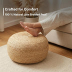 · REDEARTH · Jute Circular Low Pouf Ottoman - Image 4
