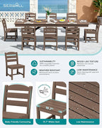 SERWALL Outdoor Armless Dining Chairs Set of 4, All-Weather HDPE Patio Dining - Image 4