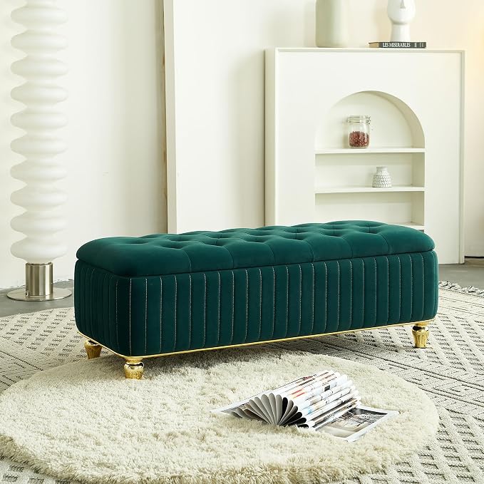 Yogald 47.24'' Chesterfield Ottoman - Image 9