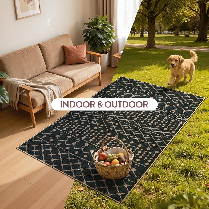 Lahome Moroccan Easy Jute 3x5 Outdoro Rug - Image 3