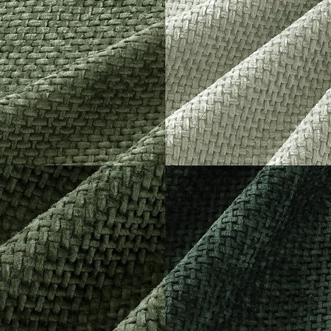 MIULEE Decorative Chenille Euro Pillow Covers Forest Green 22x22 Pack of 4 | - Image 2