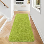 Green Runner Rug for Bedroom Green 2x5ft Fluffy Area Rug Bedside Runner Rug for - Image 2