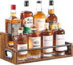 YQBRAO 2-Tier Liquor Bottle Display Shelf, Coffee Syrup Rack Organizer by Unknown
