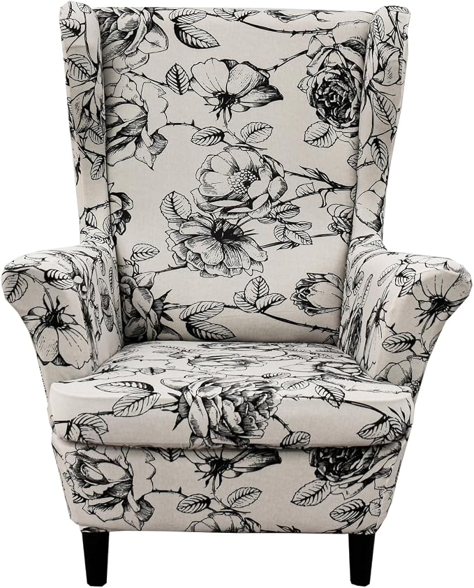 KRFOONN Wingback Chair Covers Slipcovers 2 Piece Stretch Wing Chair Covers by KRFOONN