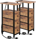 LOAKEKEL Narrow End Tables Living Room Set of 2 by LOAKEKEL