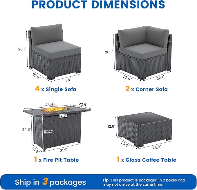8 Piece Patio Furniture Set - Image 8