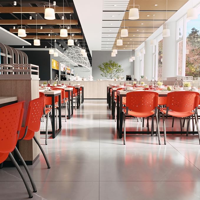 Flash Furniture HERCULES Series 880 lb. Capacity Orange Plastic Stack Chair - Image 6