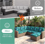 14Pcs Patio Cushion Covers Stretch Outdoor Furniture Protector Slipcovers | - Image 5
