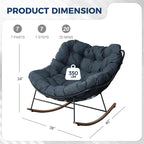 Grand patio Outdoor Rocking Chair, E-Coated Modern Cozy Lounge Rocker Chair - Image 2