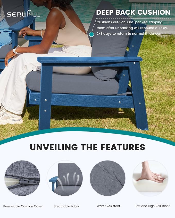 SERWALL HDPE Outdoor Patio Loveseat - Image 6