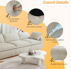 JACH V-Shaped Sectional Couch, Deep 5-Seats Convertible Sectional Sofa - Image 3