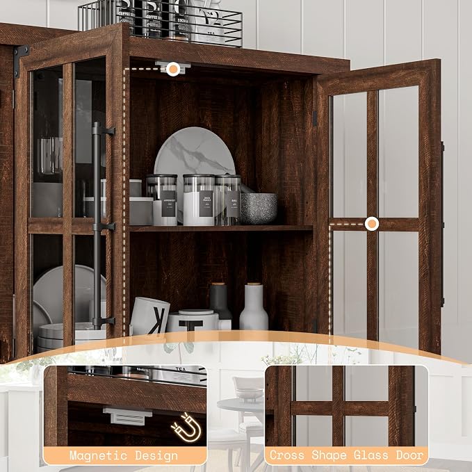 AMERLIFE Farmhouse 63" Buffet Sideboard Cabinet - Image 7