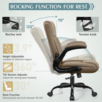 Leather Office Chair, PU Home Computer Desk Chairs - Image 7