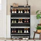 BORNOON Shoe Cabinet with 3 Flip Drawers Narrow Shoe Storage Cabinet Organizer - Image 7