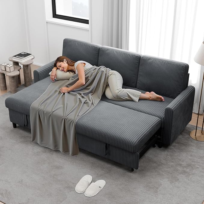 Walsunny 77" Sectional Sleeper Sofa - Image 3