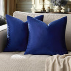 GIGIZAZA Royal Blue Velvet Throw Pillow Covers 24x24 Pack of 2 | Decorative - Image 6