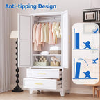 GAIOUS Steel Armoire Wardrobe Closet - Image 7