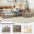 95" Cloud Sectional Couch with L-Shape Chaise, Modular Comfy Sofa Chaise Longue - Image 4
