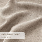 MIULEE Sand Pinch Pleated 100% Blackout Linen Curtains 40x102 Inches | Room - Image 6