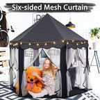 Monobeach Princess Tent Girls Black Large Playhouse Kids Castle Play Tent - Image 3