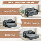 63" Velvet 3 in 1 Convertible Sleeper Sofa Bed, Pull Out Couch Bed Loveseat - Image 6