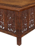 COTTON CRAFT Solid Wood Coffee Table – Hand Carved Center Table - Image 5