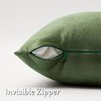 GIGIZAZA Olive Green Velvet Throw Pillow Covers 12x20 Pack of 2 | Decorative - Image 4
