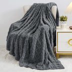 Aganear Fleece Throw Blanket for Couch Sofa 60"x80" Grey | Lightweight Fuzzy - Image 3