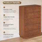 Solid Wood Dresser for Bedroom, Natural Solid Wood 6 Drawer Dresser, 45.3" Tall - Image 4