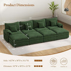Vesgantti 142" Oversized Sectional Sofa Bed, 8-Seater Modular Sleeper Cloud - Image 2