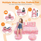 MeMoreCool Kids Sofa, 8-Piece Modular Play Couch - Image 4