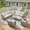 Wicker Patio Furniture Set-6 Piece High Back Outdoor Furniture Set Sectional by AMCLOBA