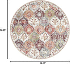 Lahome Moroccan Washable Round Area Rug, Soft Round Rug 5ft Non-Slip | Trellis - Image 2