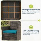 3-Piece Outdoor Furniture Set, PE Rattan Wicker Chairs - Image 5