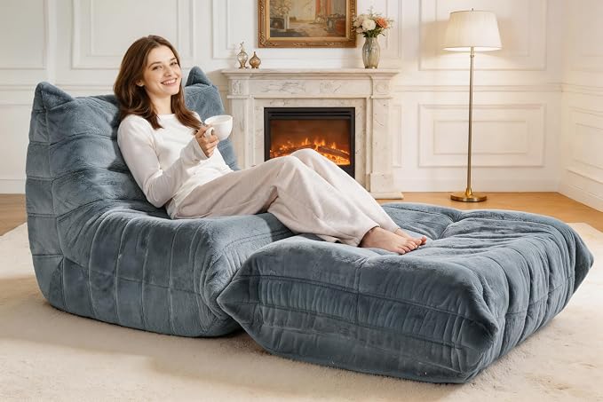 Bean Bag Pouf Ottoman, Foot Stool, Foot Rest - Image 3