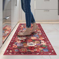Red Floral Hallway Runner Rug 2x5 by WelcometoBabovid