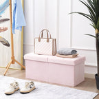 Storage Ottoman Bench Foldable Seat Footrest Shoe Bench End of Bed Storage - Image 7