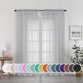 Sheer Curtains 72 Inches Long for Living Room Bedroom, Rod Pocket Fimly Voile by OWENIE