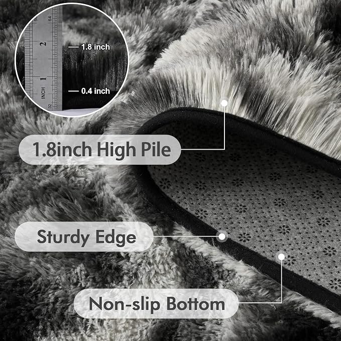 8x10 Ft Extra Large Shag Rugs for Living Room, Tie Dyed Ultra Soft Fluffy Furry - Image 5
