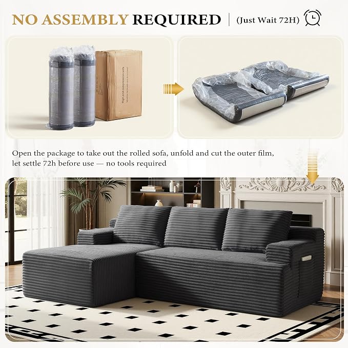 96" Sectional Couches for Living Room Cloud Couch Sofa - Image 5